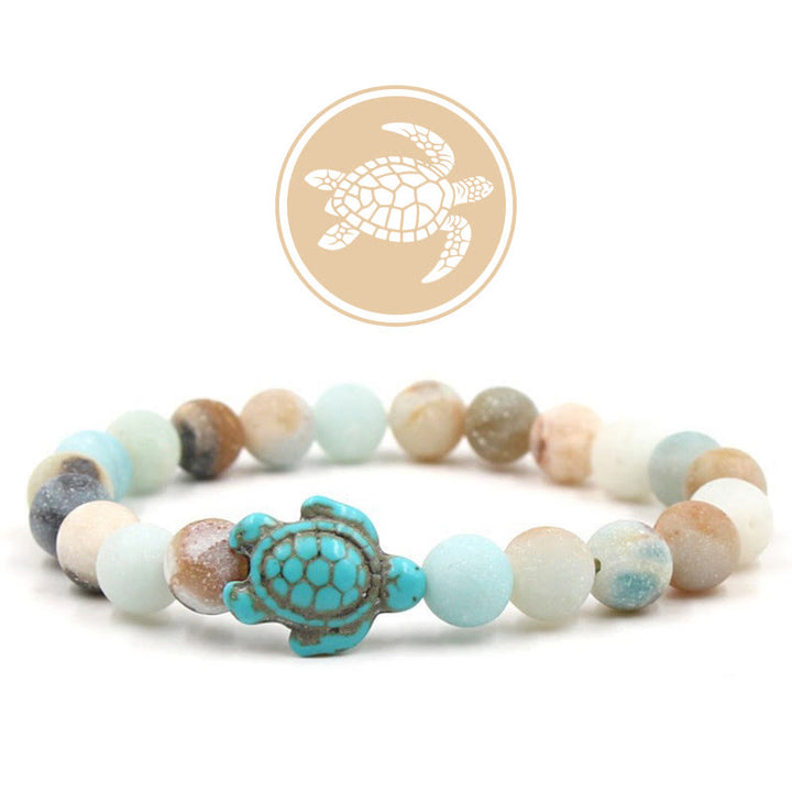 Bracelet de pierres précieuses amulette de bénédiction de tortue Olivenorma - Amazonite - image 2