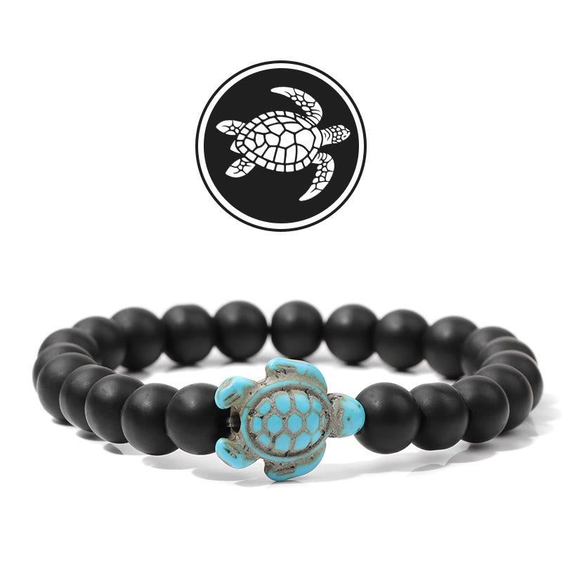 Bracelet de pierres précieuses amulette de bénédiction de tortue Olivenorma - Onyx noir - image 12