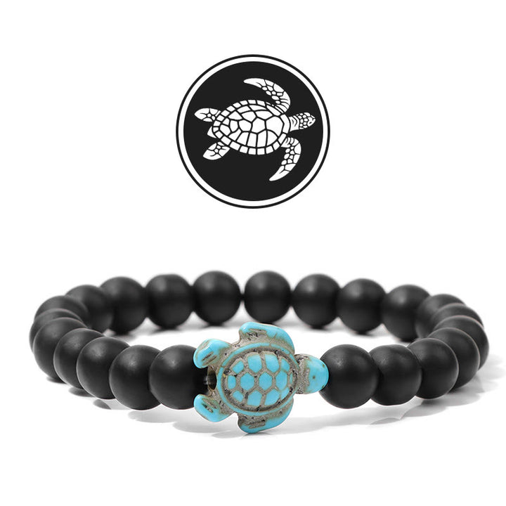 Bracelet de pierres précieuses amulette de bénédiction de tortue Olivenorma - Onyx noir - image 12