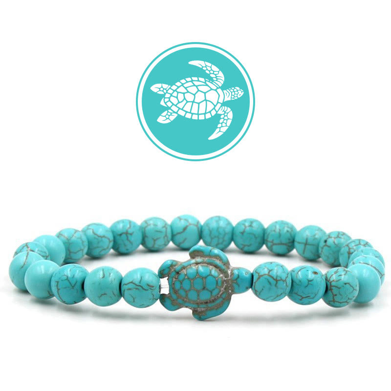 Bracelet de pierres précieuses amulette de bénédiction de tortue Olivenorma - Turquoise - image 1