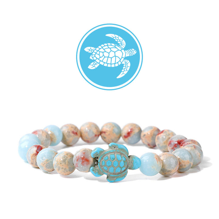 Bracelet de pierres précieuses amulette de bénédiction de tortue Olivenorma - Agalmatolite - image 4