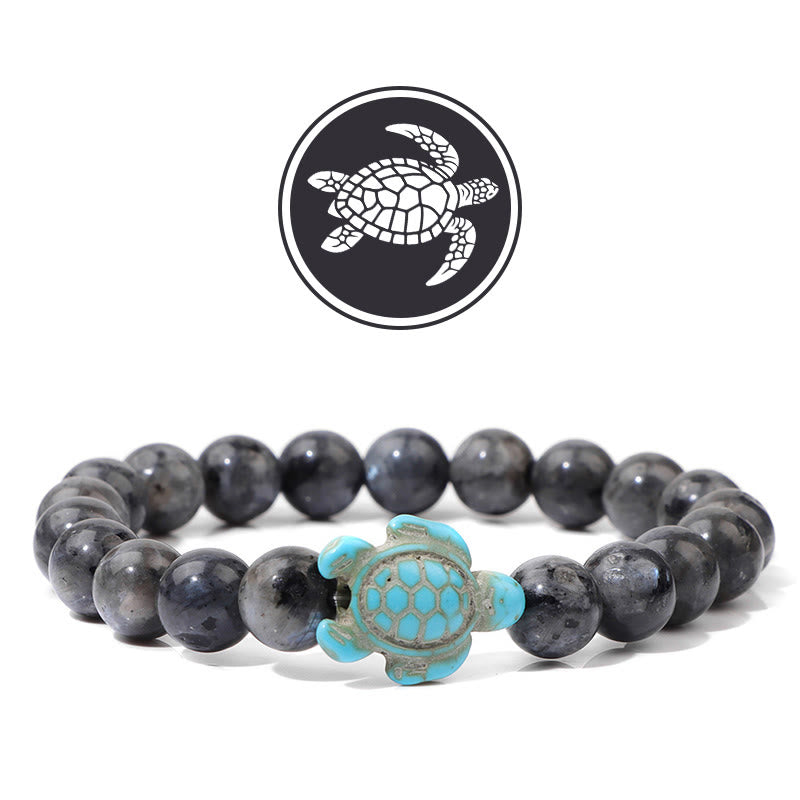 Bracelet de pierres précieuses amulette de bénédiction de tortue Olivenorma - Labradorite - image 9