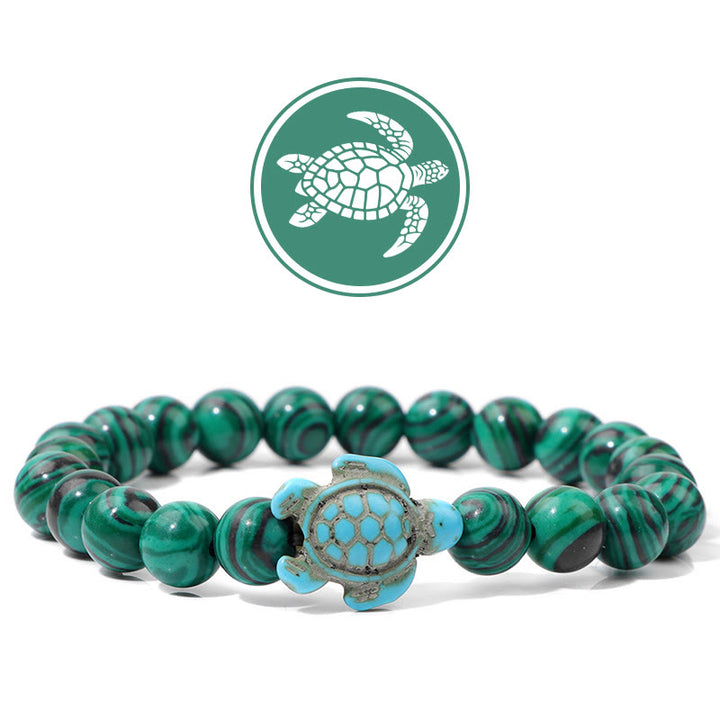 Bracelet de pierres précieuses amulette de bénédiction de tortue Olivenorma - Malachite - image 11