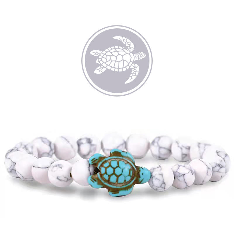 Bracelet de pierres précieuses amulette de bénédiction de tortue Olivenorma - Howlite - image 6