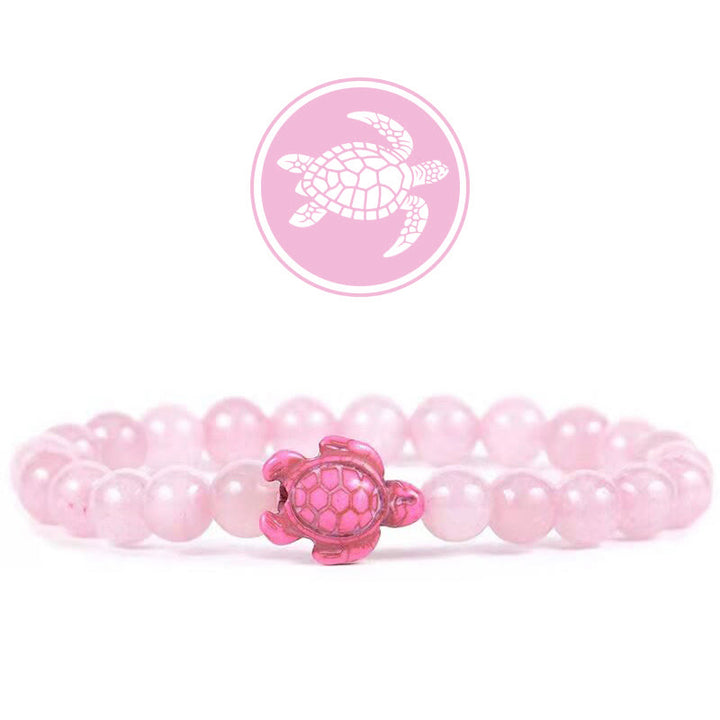 Bracelet de pierres précieuses amulette de bénédiction de tortue Olivenorma - Quartz rose - image 5
