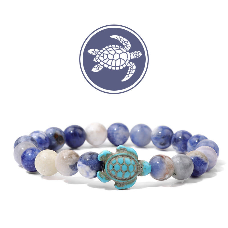 Bracelet de pierres précieuses amulette de bénédiction de tortue Olivenorma - Sodalite - image 10