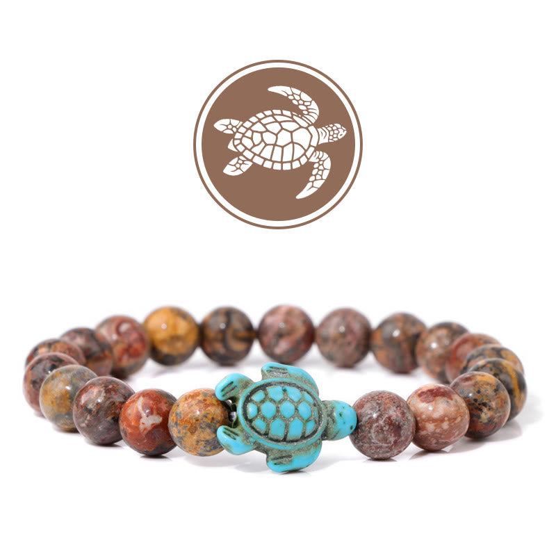 Bracelet de pierres précieuses amulette de bénédiction de tortue Olivenorma - Agate d'Inde - image 15