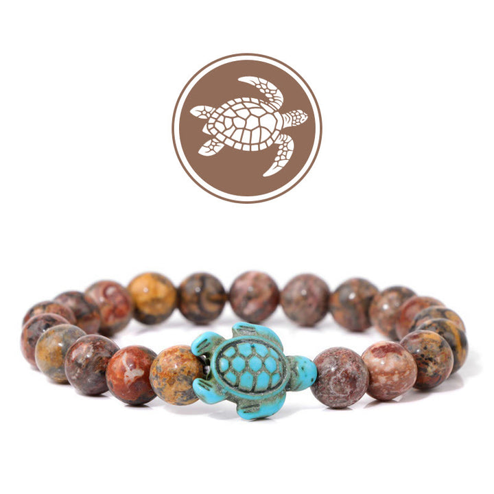Bracelet de pierres précieuses amulette de bénédiction de tortue Olivenorma - Agate d'Inde - image 15