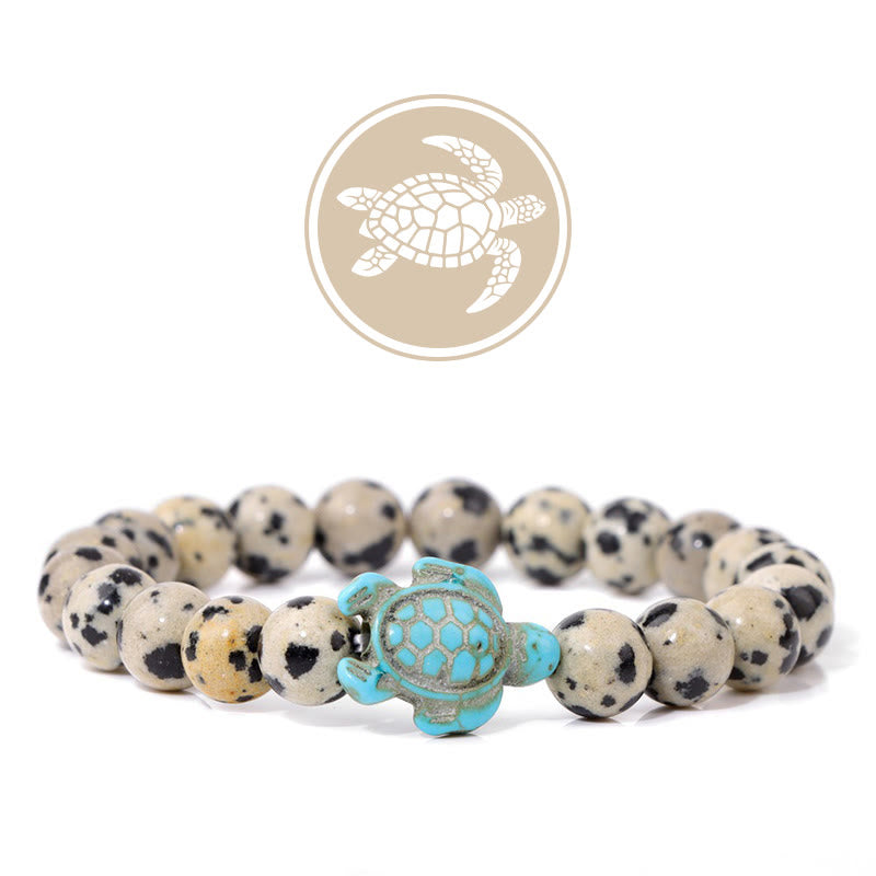 Bracelet de pierres précieuses amulette de bénédiction de tortue Olivenorma - Jaspe dalmatien - image 14