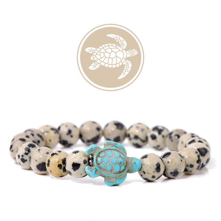 Bracelet de pierres précieuses amulette de bénédiction de tortue Olivenorma - Jaspe dalmatien - image 14