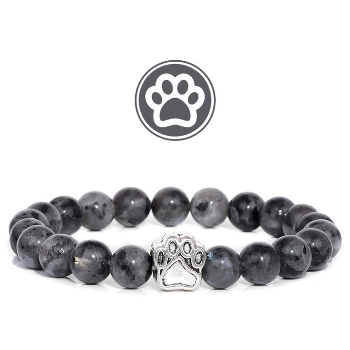 Bracelet Olivenorma en pierres précieuses avec patte de bénédiction et fourrure - Labradorite - image 5