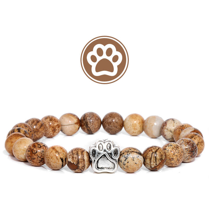 Bracelet Olivenorma en pierres précieuses avec patte de bénédiction et fourrure - Photo Jasper - image 4