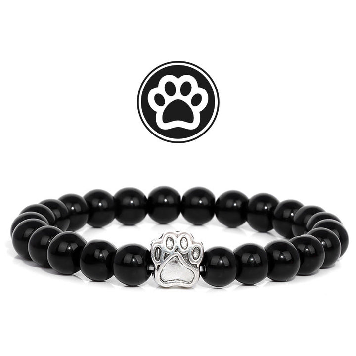 Bracelet Olivenorma en pierres précieuses avec patte de bénédiction et fourrure - Obsidienne - image 10