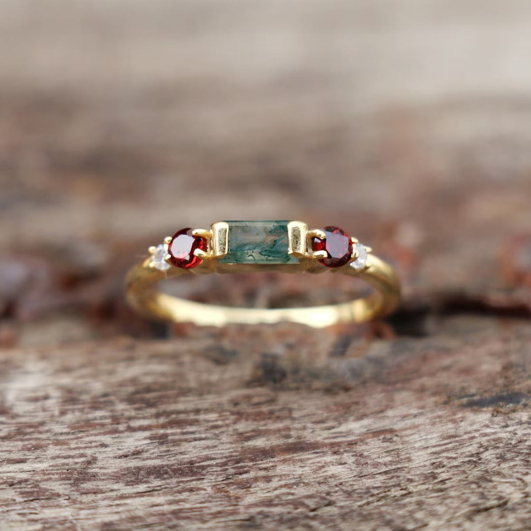 Olivenorma La Bague Symétrie Agate Mousse Rubis - États-Unis 10 - image 0