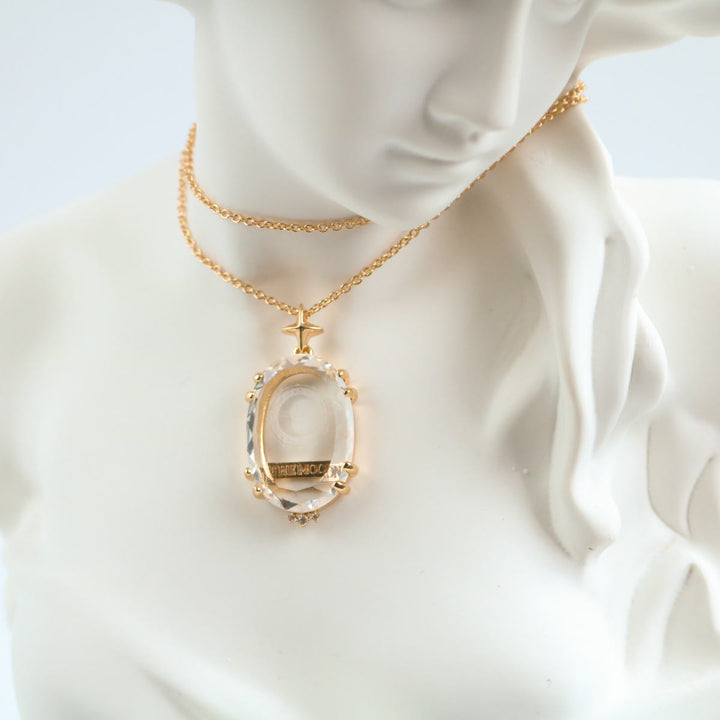 Collier de tarot vintage Olivenorma en cristal transparent avec lune et soleil - image 5