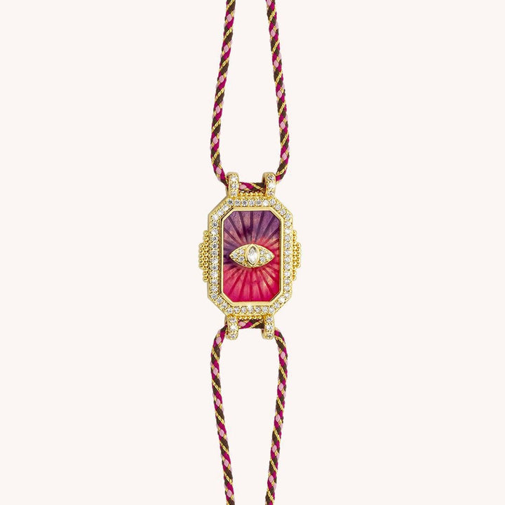 Collier et bracelet tressé Kaléidoscope Tarot Coloré Olivenorma - Bracelet œil violet - image 1