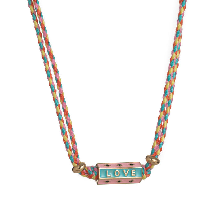 Collier et bracelet en corde tressée avec breloque lettre de tarot tribal Olivenorma - LOVE - Ensemble collier + bracelet - image 3