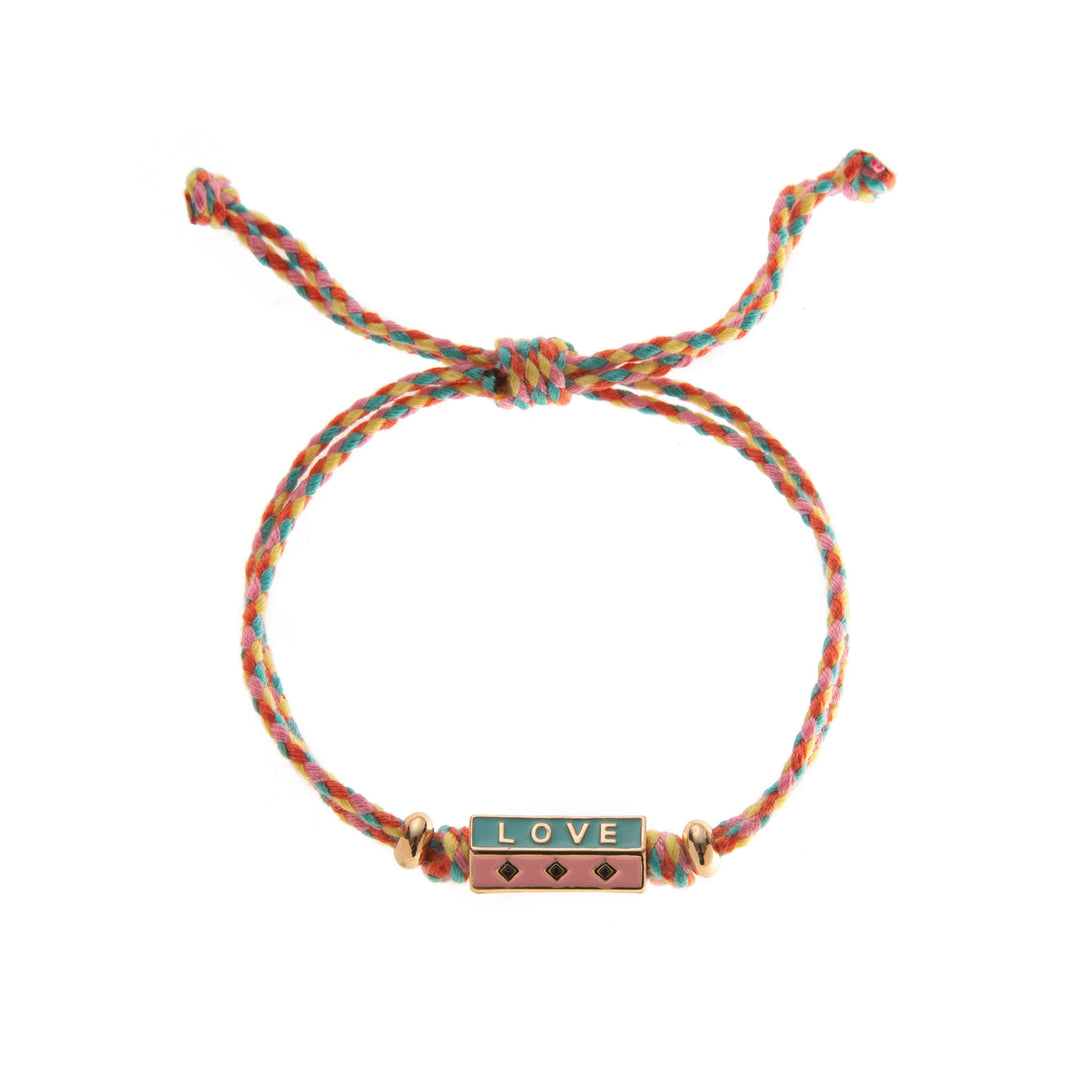 Collier et bracelet en corde tressée avec breloque lettre de tarot tribal Olivenorma - LOVE - Bracelet - image 4