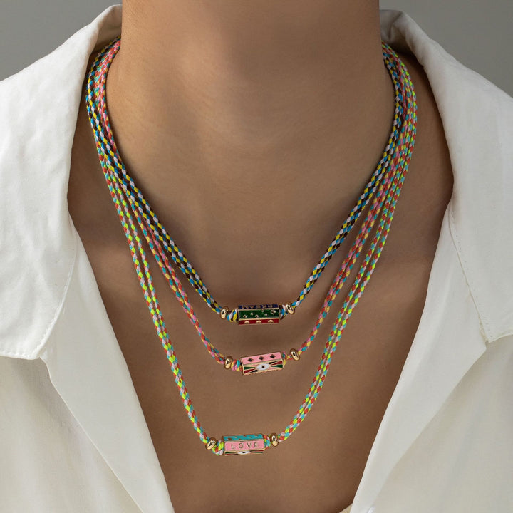 Collier et bracelet en corde tressée avec breloque lettre de tarot tribal Olivenorma - image 12