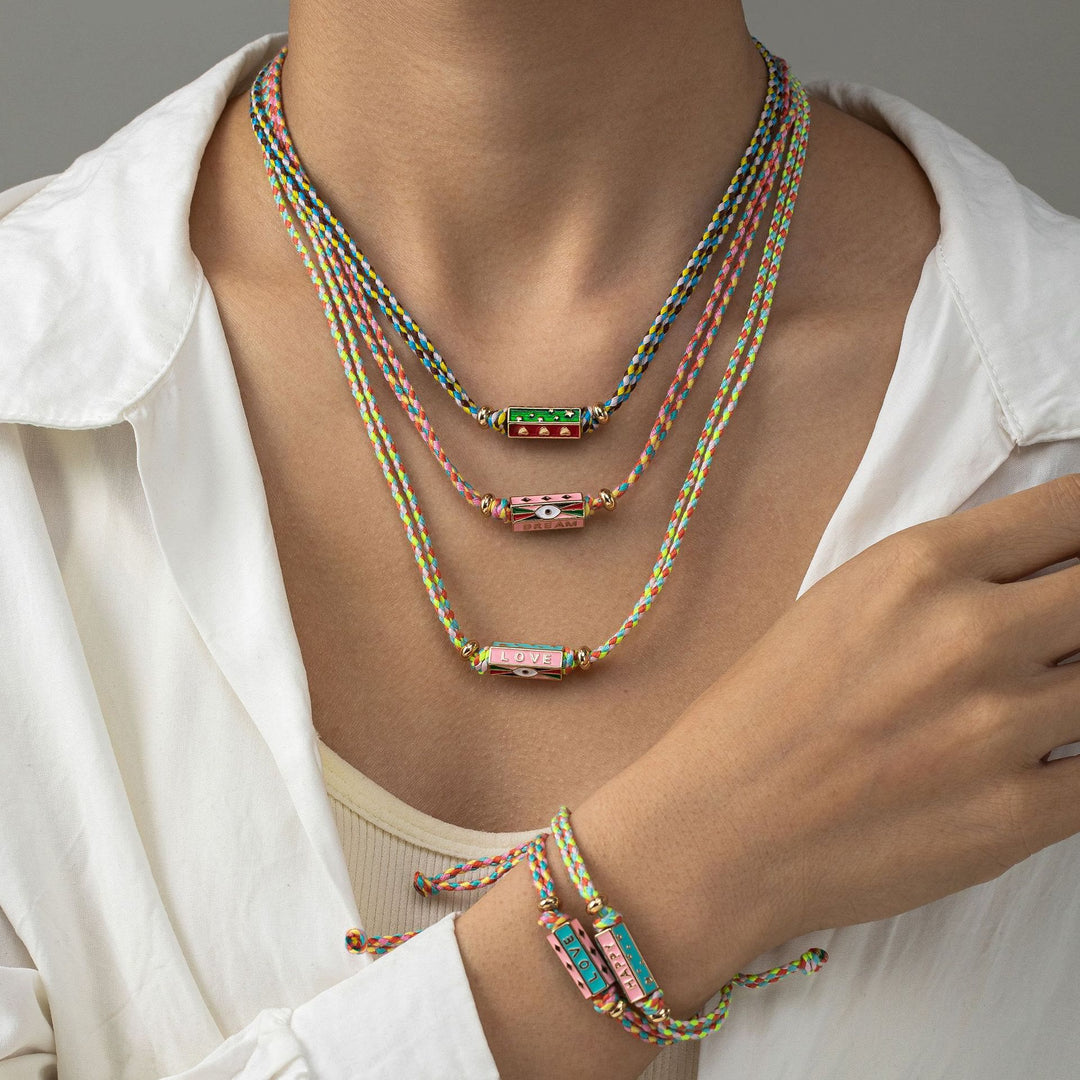 Collier et bracelet en corde tressée avec breloque lettre de tarot tribal Olivenorma - image 11