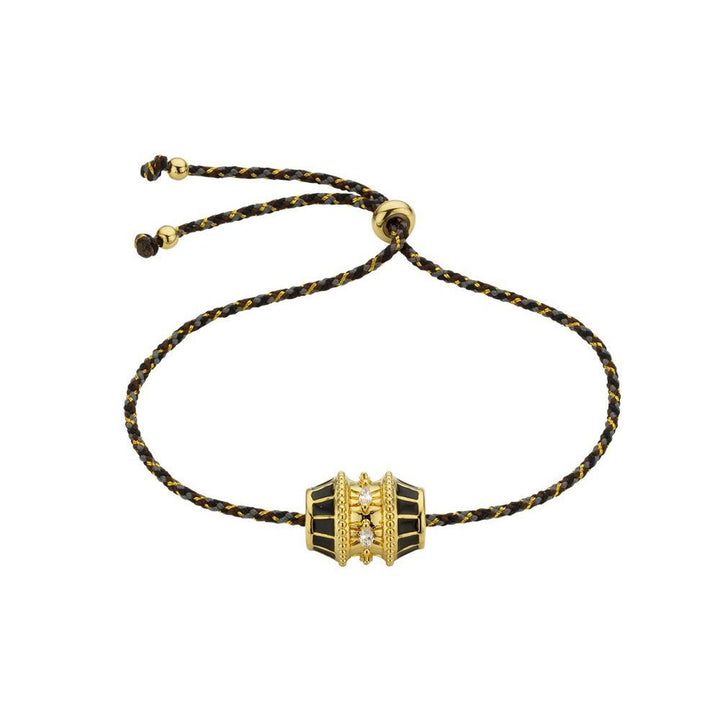 Collier de perles rotatives porte-bonheur Olivenorma et bracelet en corde tressée - Bracelet à breloques noir - image 8