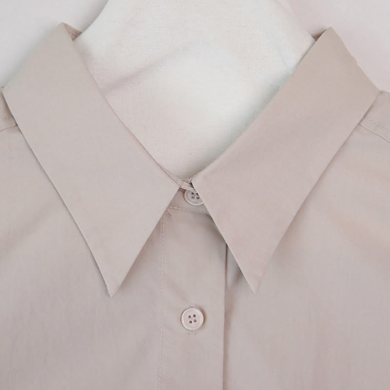 Chemise boutonnée à manches longues et col oversize en coton pour femme Olivenorma - image 14