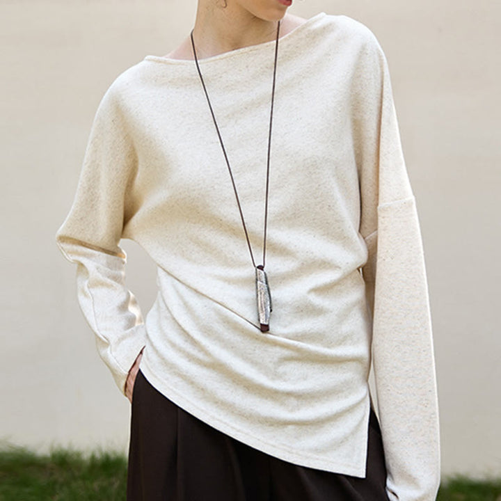 Chemisiers à manches longues en coton et lin Olivenorma , coupe classique, sweat-shirt - L - image 0
