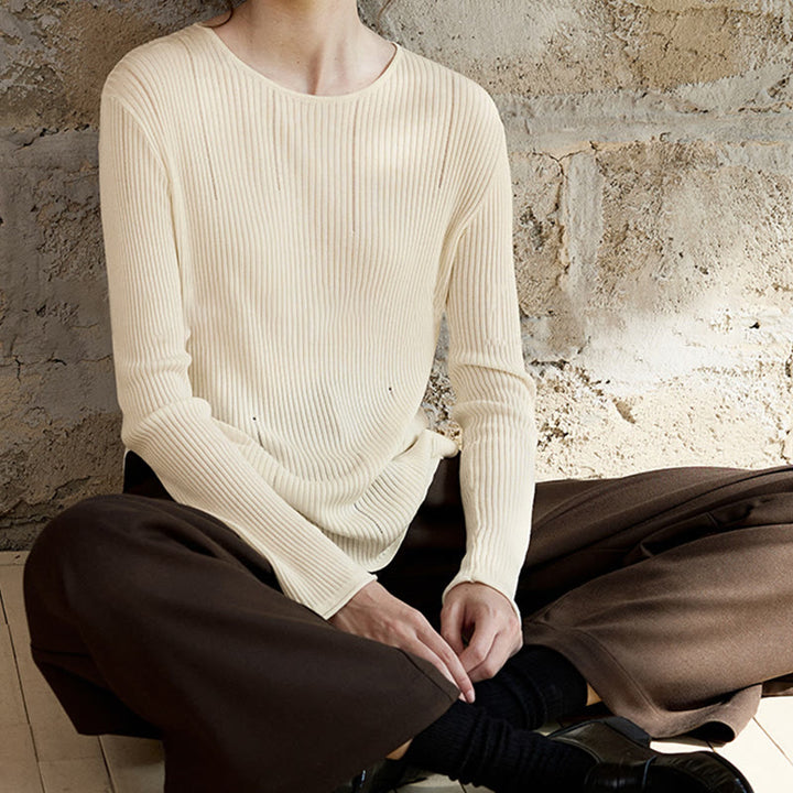 Chemisier à manches longues Olivenorma , haut en maille côtelée fendue, sweat-shirt pour femme - image 9