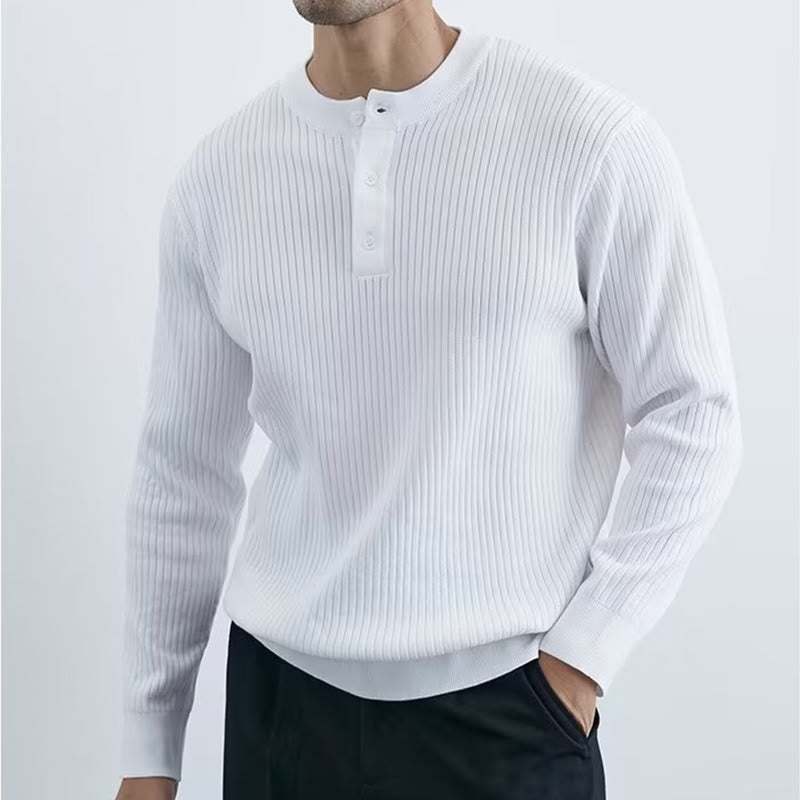 Sweat-shirt en maille côtelée à manches longues pour homme Olivenorma - image 8