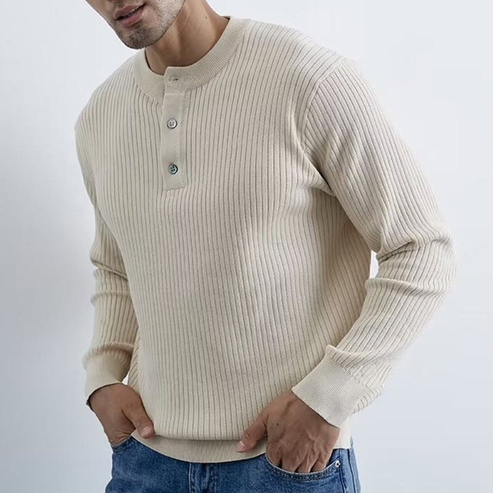 Sweat-shirt en maille côtelée à manches longues pour homme Olivenorma - image 12