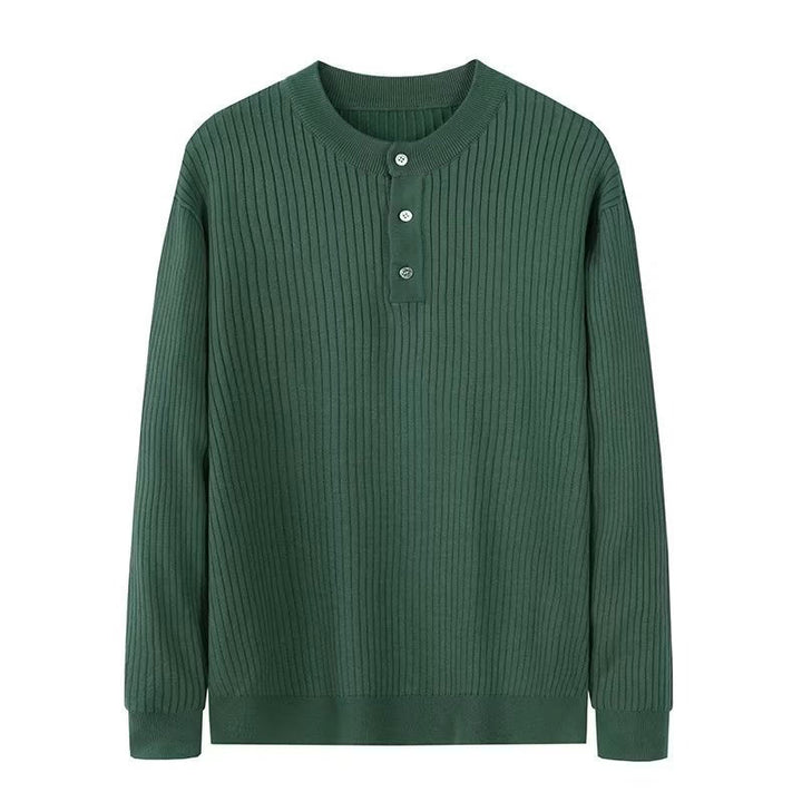 Sweat-shirt en maille côtelée à manches longues pour homme Olivenorma - image 1