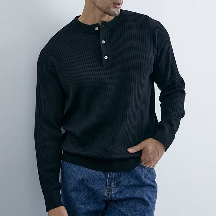 Sweat-shirt en maille côtelée à manches longues pour homme Olivenorma - image 4