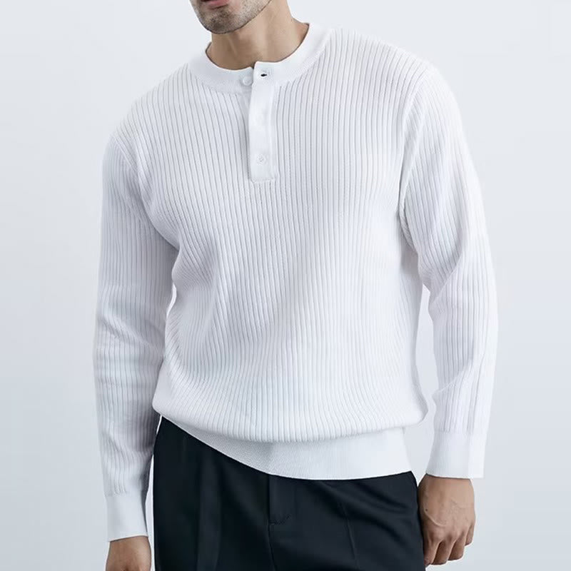 Sweat-shirt en maille côtelée à manches longues pour homme Olivenorma - image 10