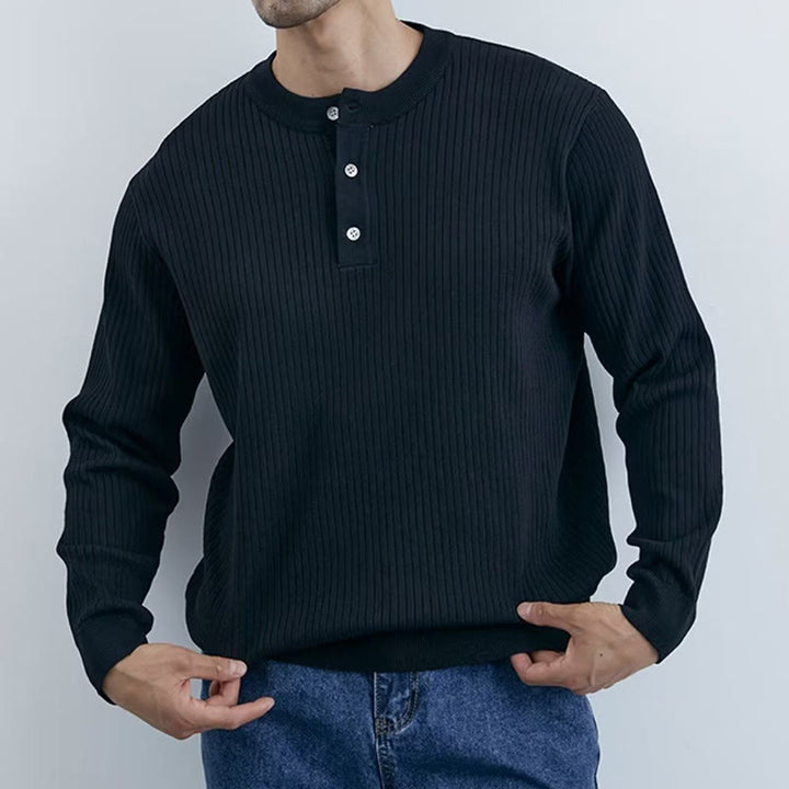 Sweat-shirt en maille côtelée à manches longues pour homme Olivenorma - image 5