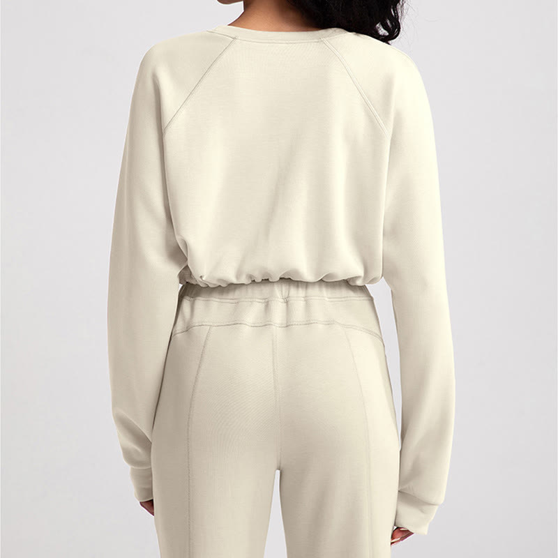 Olivenorma Sweat-shirt doux à manches longues et col ras du cou pour le yoga et l'entraînement - image 8