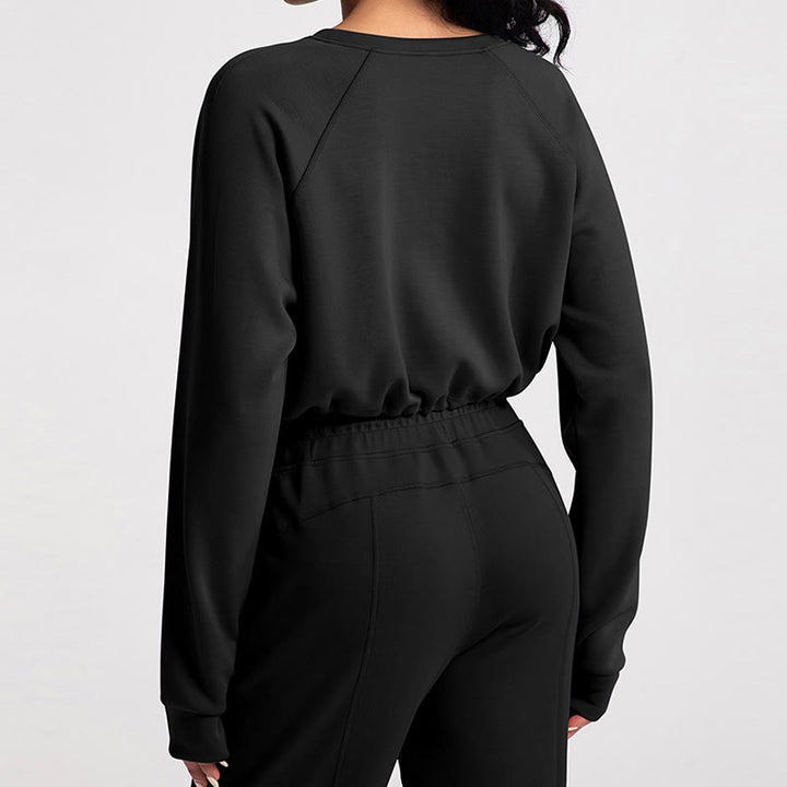 Olivenorma Sweat-shirt doux à manches longues et col ras du cou pour le yoga et l'entraînement - image 13