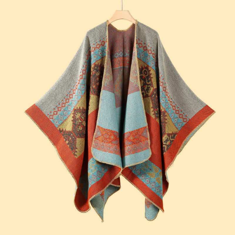 Cardigan châle ouvert devant style bohème patchwork Olivenorma - image 1