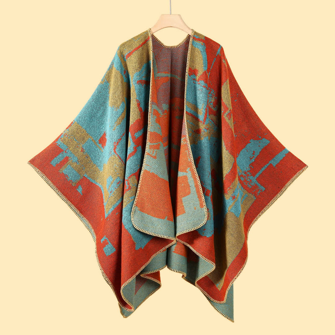 Cardigan châle ouvert devant style bohème patchwork Olivenorma - image 5