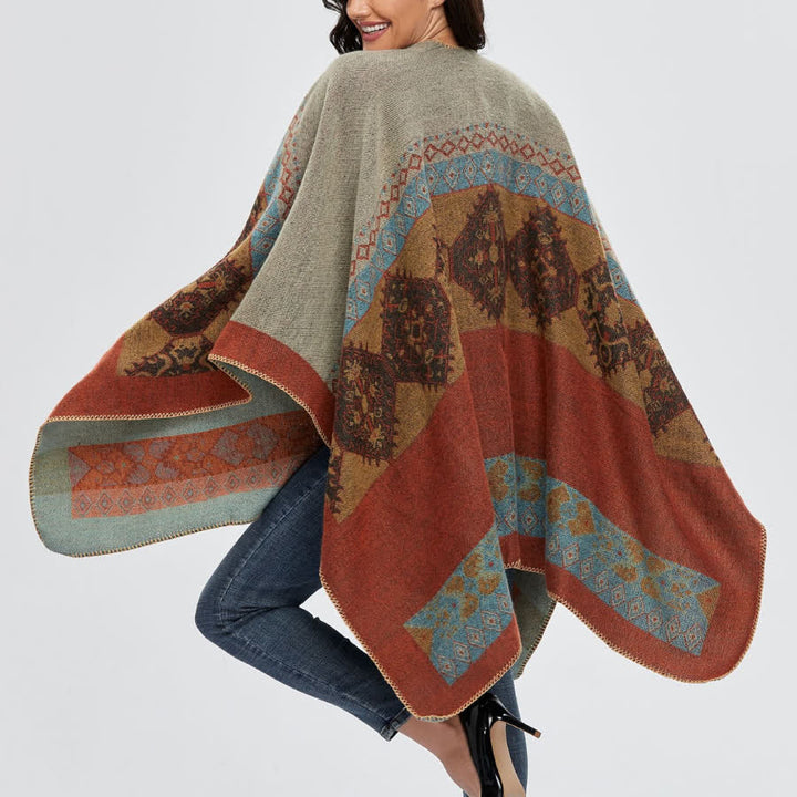 Cardigan châle ouvert devant style bohème patchwork Olivenorma - image 2