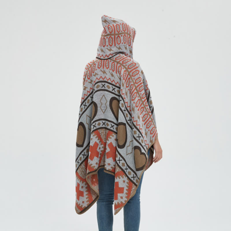 Cardigan châle à capuche géométrique style bohème Olivenorma - image 7