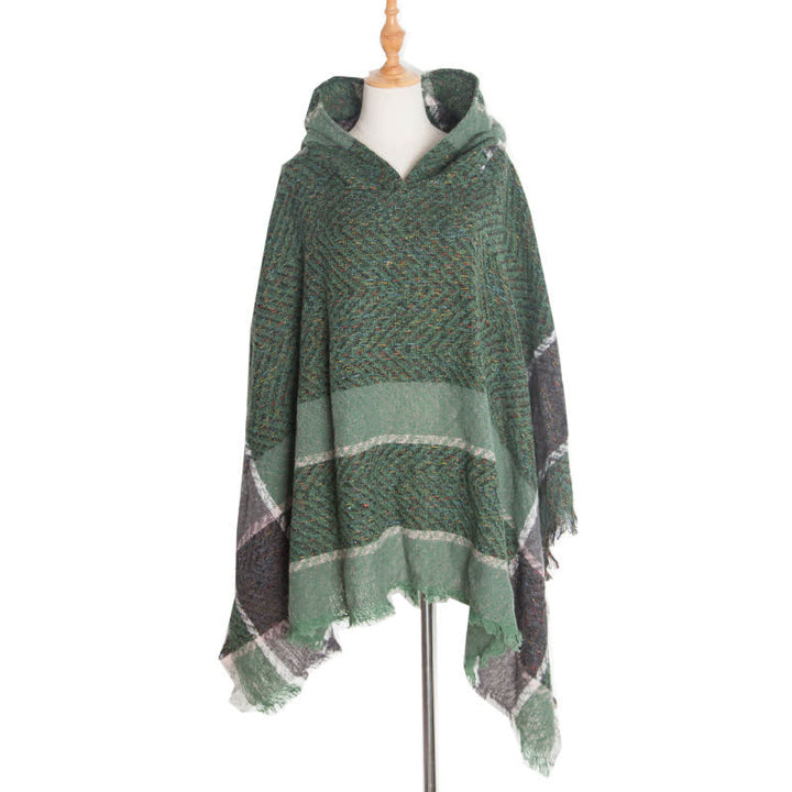 Châle poncho douillet à chevrons Olivenorma - Vert - image 12