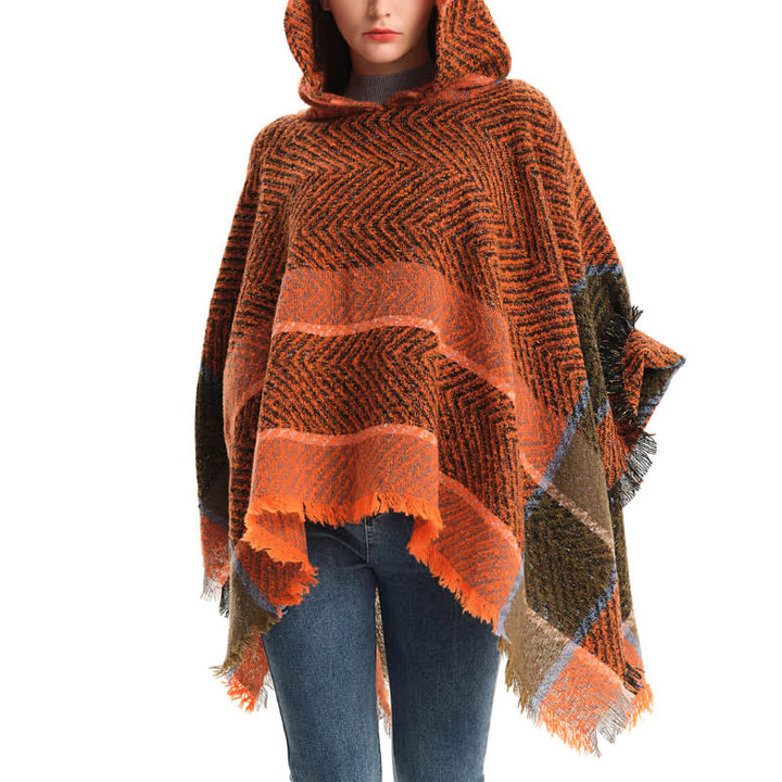 Châle poncho douillet à chevrons Olivenorma - image 0