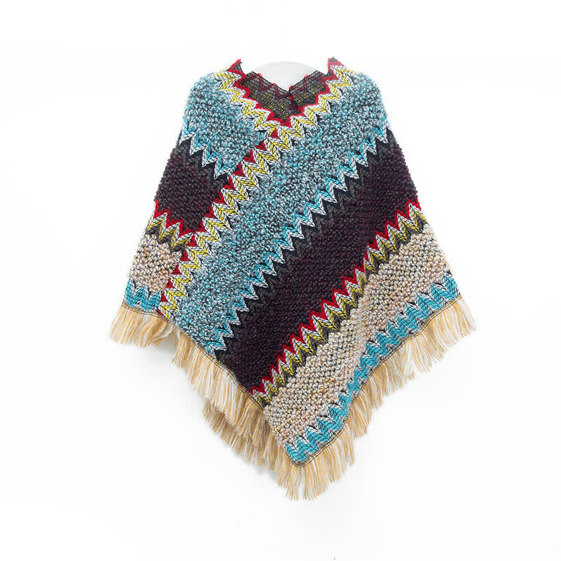 Châle à franges bohème chic Olivenorma - Bleu - image 11