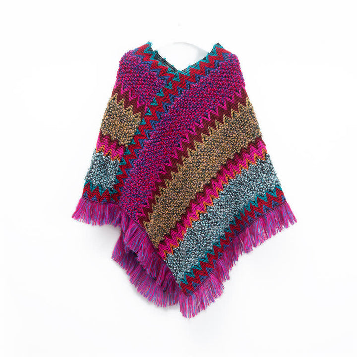 Châle à franges bohème chic Olivenorma - Rose Rouge - image 10
