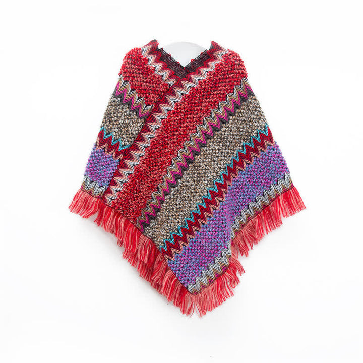 Châle à franges bohème chic Olivenorma - Rouge vif - image 7