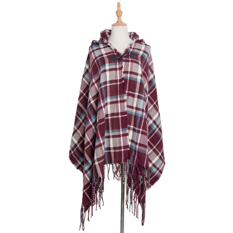 Olivenorma Couverture Tartan Classique Écharpe Châle - Plaid bordeaux - image 15