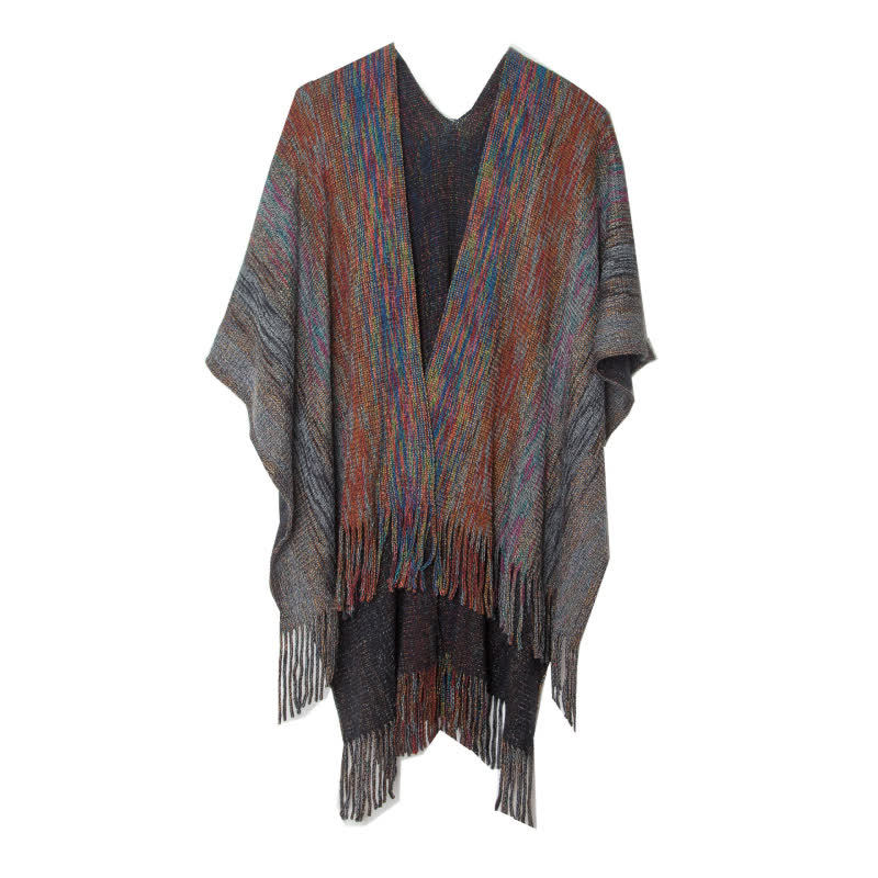 Cardigan châle à volants et pompons Olivenorma - Gris foncé - image 10