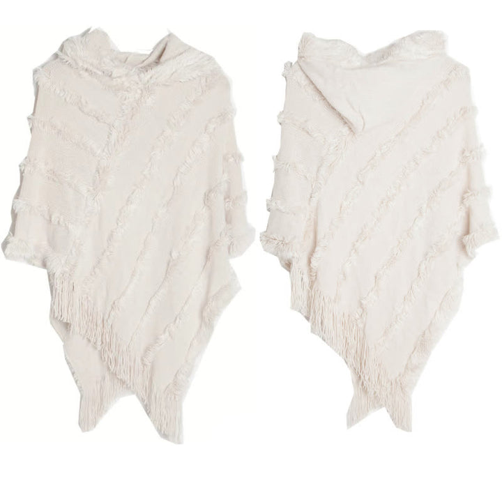 Olivenorma Bonnet à franges de couleur unie, cardigan, châle - Blanc - image 12