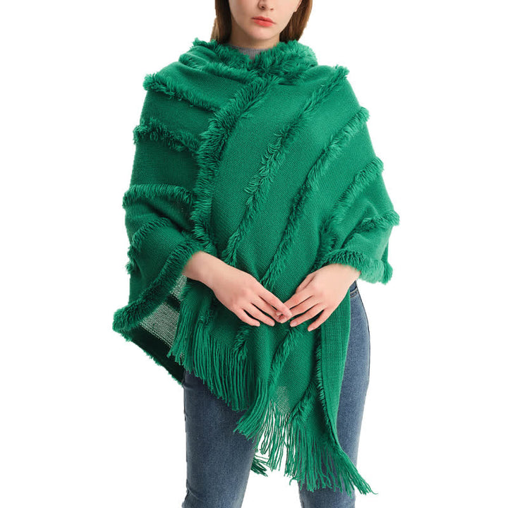 Olivenorma Bonnet à franges de couleur unie, cardigan, châle - image 3
