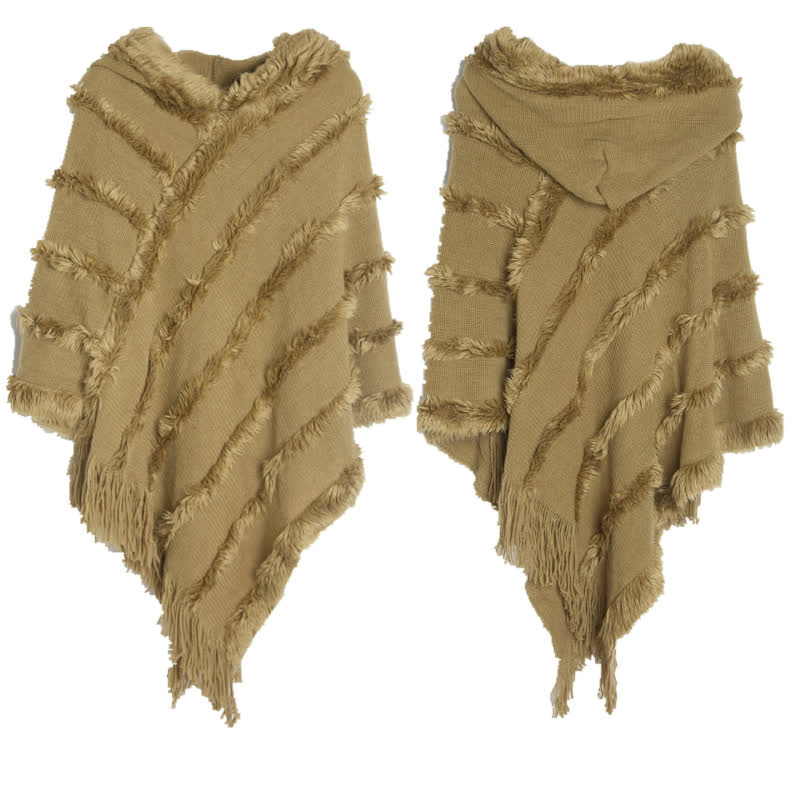 Olivenorma Bonnet à franges de couleur unie, cardigan, châle - Kaki - image 15